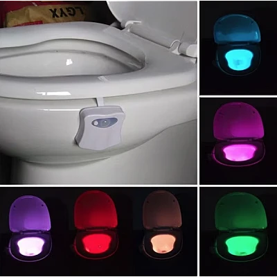 Lampa LED RGB pentru toaleta cu 8 culori senzor miscare Lampa LED RGB pentru toaleta cu 8 culori senzor miscare