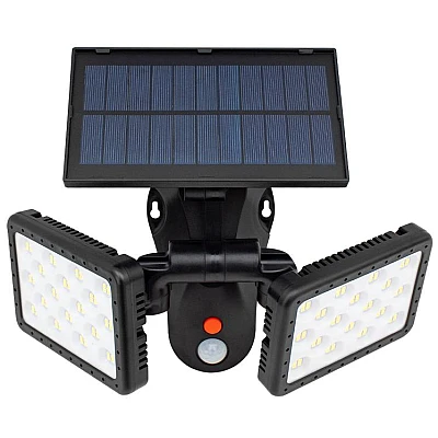 Lampa LED dubla W770A de perete cu panou solar 144 LED Lampa LED dubla W770A de perete cu panou solar 144 LED