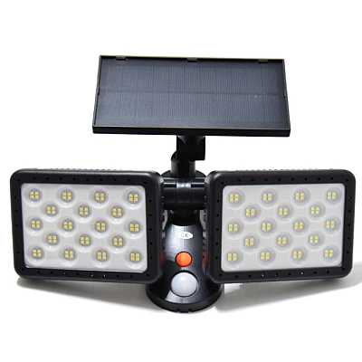 Lampa LED dubla W770A de perete cu panou solar 144 LED Lampa LED dubla W770A de perete cu panou solar 144 LED