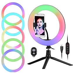 Lampa Ring Light Circulara Led RGB 12"