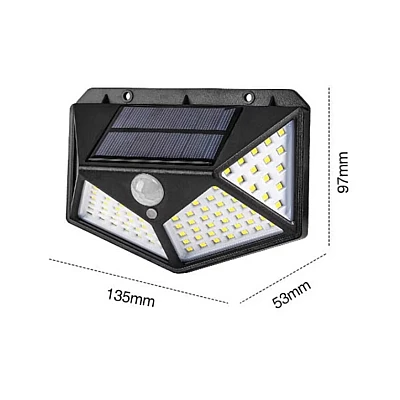 Lampa Solara Senzor De Miscare 100 LED 120 Grade Baterie 18650 Lampa Solara Senzor De Miscare 100 LED 120 Grade Baterie 18650