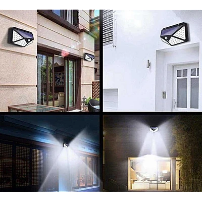 Lampa Solara Senzor De Miscare 100 LED 120 Grade Baterie 18650 Lampa Solara Senzor De Miscare 100 LED 120 Grade Baterie 18650