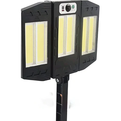 Lampa Solara Tripla 6 Led Cob Cu Senzor De Miscare Telecomanda Lampa Solara Tripla 6 Led Cob Cu Senzor De Miscare Telecomanda