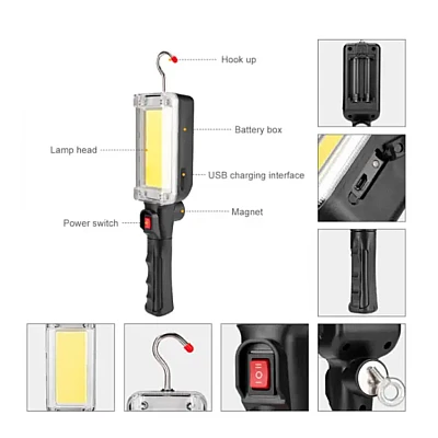 Lampa Lucru ZJ-8859 cu 2 Acumulatori 18650 Lampa Lucru ZJ-8859 cu 2 Acumulatori 18650