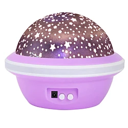 Lampa de veghe rotativa cu proiectie de stele si luna model planeta ROZ