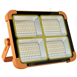 Lampa solara portabila de lucru functie incarcator 336 Leduri reincarcabila 500W temperatura 6500K Portocalie
