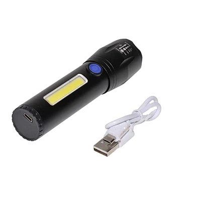 Lanterna TD-C81 cu LED CREE 3 W, LED lateral COB 3 W, acumulator integrat, zoom telescopic Lanterna TD-C81 cu LED CREE 3 W, LED lateral COB 3 W, acumulator integrat, zoom telescopic