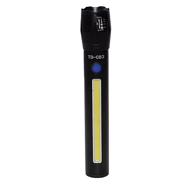 Lanterna TD-C83 cu LED CREE 7 W LED lateral COB 7 W acumulator integrat zoom telescopic Lanterna TD-C83 cu LED CREE 7 W LED lateral COB 7 W acumulator integrat zoom telescopic