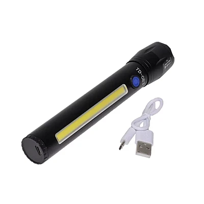 Lanterna TD-C83 cu LED CREE 7 W LED lateral COB 7 W acumulator integrat zoom telescopic Lanterna TD-C83 cu LED CREE 7 W LED lateral COB 7 W acumulator integrat zoom telescopic