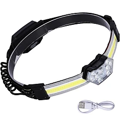 Lanterna de cap 1 COB plus 9 LED, Waterproof, 600lumeni