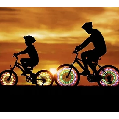 Lumini spite bicicleta, 32 LED multicolor cu 30 moduri iluminare Lumini spite bicicleta, 32 LED multicolor cu 30 moduri iluminare
