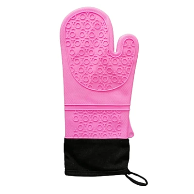 Manusa bucatarie din silicon - ROZ CU NEGRU Manusa bucatarie din silicon - ROZ CU NEGRU