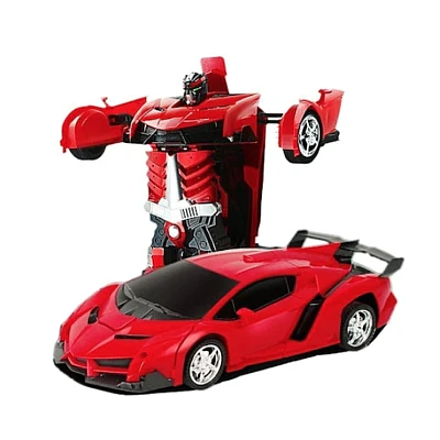 Masina transformer rosie  interactiva cu telecomanda