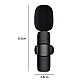 Microfon wireless K8 tip lavaliera conector USB tip C/iPhone Microfon wireless K8 tip lavaliera conector USB tip C/iPhone