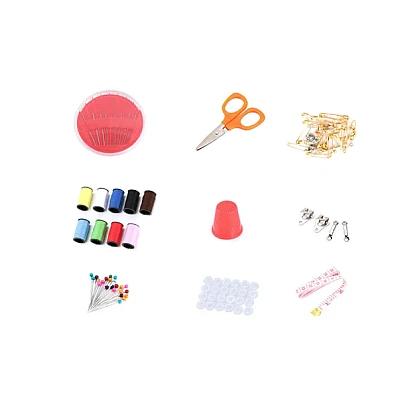 Mini kit de cusut 112 accesorii incluse, portabil 12x8 cm Mini kit de cusut 112 accesorii incluse, portabil 12x8 cm