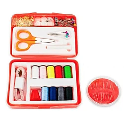 Mini kit de cusut 112 accesorii incluse, portabil 12x8 cm