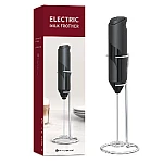 Mixer spuma de lapte negru cu stand vertical ideal pentru cappuccino