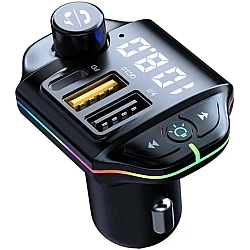 Modulator Fm auto ZTB A10 20W Rgb cu incarcare rapida  Negru