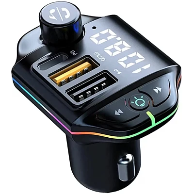 Modulator Fm auto ZTB A10 20W Rgb cu incarcare rapida Negru Modulator Fm auto ZTB A10 20W Rgb cu incarcare rapida Negru