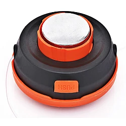 Mosor cu fir / tambur motocoasa cu buton din metal NEGRU/PORTOCALIU