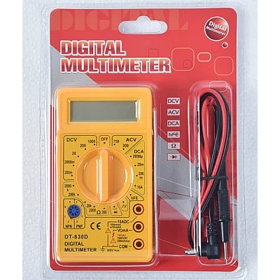 Multimetru digital cu afisaj LCD DT-830D galben Multimetru digital cu afisaj LCD DT-830D galben
