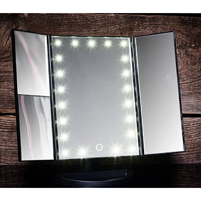 Oglinda cosmetica LED extensibila cu buton tactil Oglinda cosmetica LED extensibila cu buton tactil