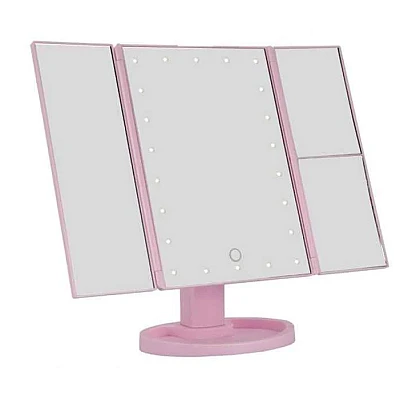 Oglinda cosmetica LED extensibila cu buton tactil Oglinda cosmetica LED extensibila cu buton tactil