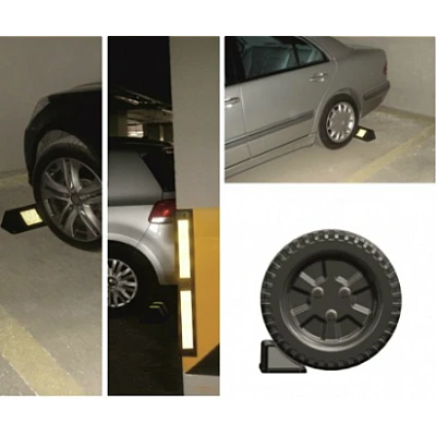 Opritor roti auto reflectorizant pentru parcare sau blocare roti Opritor roti auto reflectorizant pentru parcare sau blocare roti