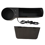 Organizator auto cu 2 porturi USB, suport de pahare