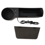 Organizator auto cu 2 porturi USB, suport de pahare