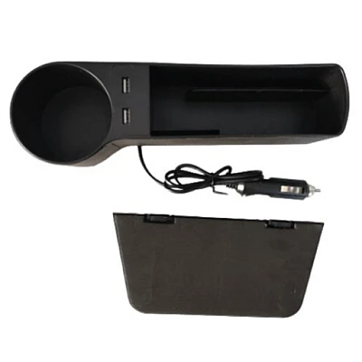 Organizator auto cu 2 porturi USB, suport de pahare Organizator auto cu 2 porturi USB, suport de pahare