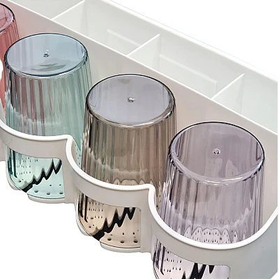Organizator baie RA-875B cu carlige si dozator pentru pasta de dinti Organizator baie RA-875B cu carlige si dozator pentru pasta de dinti