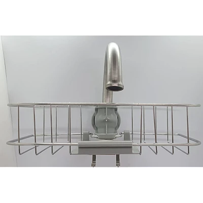 Organizator pentru chiuveta cu prindere pe robinet, otel inoxidabil Organizator pentru chiuveta cu prindere pe robinet, otel inoxidabil