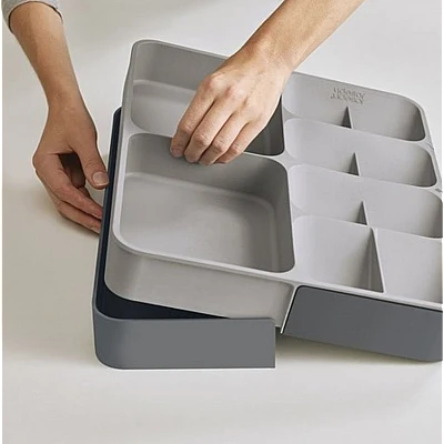 Organizator sertare bucatarie extensibil gri Organizator sertare bucatarie extensibil gri