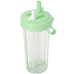 Pahar dublu 600 ml cu 2 paie VERDE