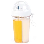 Pahar dublu pentru apa 400 ml cu 2 paie