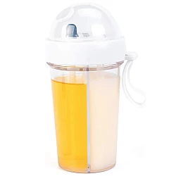 Pahar dublu pentru apa 400 ml cu 2 paie