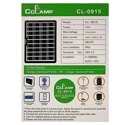 Panou solar CCLamp CL-0915, 15 W 9V