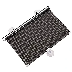 Parasolar auto cu ventuze retractabil negru 68 cm x 125 cm