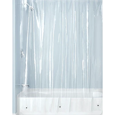 Perdea dus/cada TRANSPARENTA cu 12 gauri din otel inoxidabil 183 cm x 183 cm Perdea dus/cada TRANSPARENTA cu 12 gauri din otel inoxidabil 183 cm x 183 cm
