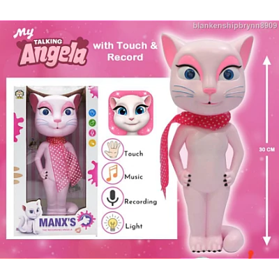 UB Pisicuta vorbitoare Talking Angela ALB cu sunete si lumini 20 CM UB Pisicuta vorbitoare Talking Angela ALB cu sunete si lumini 20 CM