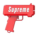 Pistol SUPREME de aruncat bani sau pliante, pentru petreceri si aniversari
