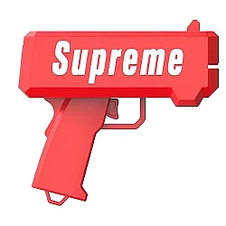 Pistol SUPREME de aruncat bani sau pliante, pentru petreceri si aniversari