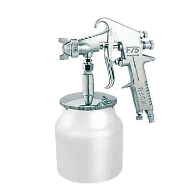Pistol de vopsit F-75 S cu aer comprimat + rezervor 750ml CUPA DEDESUBT Pistol de vopsit F-75 S cu aer comprimat + rezervor 750ml CUPA DEDESUBT