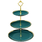 Platou Prajituri Supraetajat 3 Niveluri Verde (plastic)