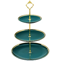 Platou Prajituri Supraetajat 3 Niveluri Verde (plastic)