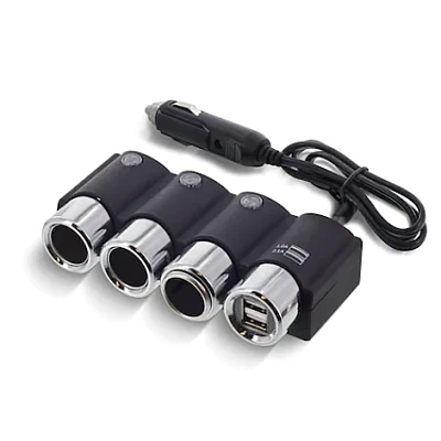 Priza Auto 12V Olesson 1508 cu 5 intrari 120 W negru Priza Auto 12V Olesson 1508 cu 5 intrari 120 W negru