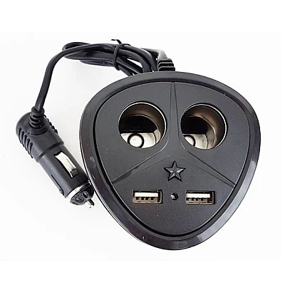 Priza Auto 12v Olesson 1670 cu 4 intrari 120 W negru Priza Auto 12v Olesson 1670 cu 4 intrari 120 W negru
