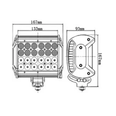 Proiector LED rectangular 24LED 167 mm - 72W Proiector LED rectangular 24LED 167 mm - 72W