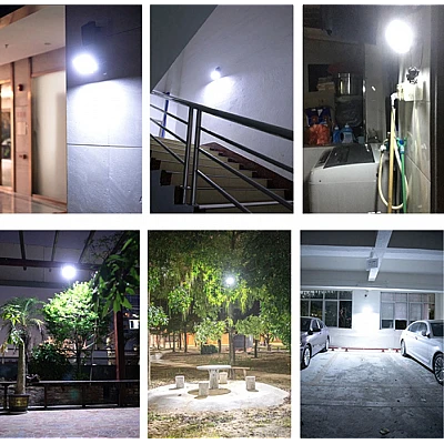 Proiector solar 128 LED 6 COB cu senzor și telecomandă Proiector solar 128 LED 6 COB cu senzor și telecomandă